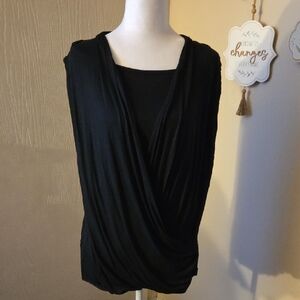 Liz Claiborne Black Drape Blouse